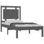 vidaXL Estructura de cama de madera maciza gris 100x200 cm vidaXL Estructura de cama de madera maciza gris 100x200 cm