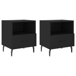 vidaXL Mesitas de noche 2 uds madera ingeniería negro 40x35x47,5 cm