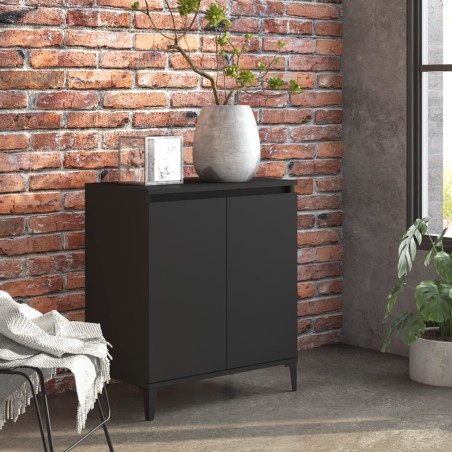 vidaXL Aparador de madera contrachapada negro 60x35x70 cm