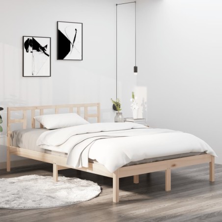 vidaXL Estructura de cama madera maciza 180x200 cm