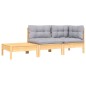 vidaXL Juego muebles jardín 3 pzas con cojines gris madera pino maciza vidaXL Juego muebles jardín 3 pzas con cojines gris madera pino maciza