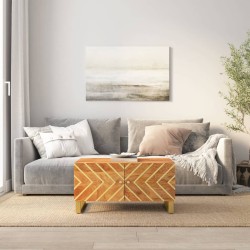 vidaXL Mesa de centro madera maciza de mango negro marrón 80x50x40 cm