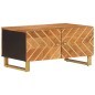 vidaXL Mesa de centro madera maciza de mango negro marrón 80x50x40 cm vidaXL Mesa de centro madera maciza de mango negro marrón 80x50x40 cm