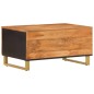 vidaXL Mesa de centro madera maciza de mango negro marrón 80x50x40 cm vidaXL Mesa de centro madera maciza de mango negro marrón 80x50x40 cm