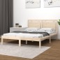 vidaXL Estructura de cama de matrimonio madera maciza 135x190 cm vidaXL Estructura de cama de matrimonio madera maciza 135x190 cm
