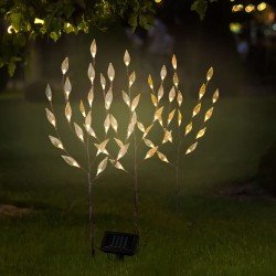 HI Arbusto artificial con LED solar transparente y marrón 50 cm