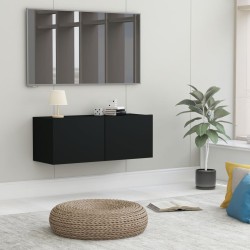 vidaXL Mueble para TV madera contrachapada negro 80x30x30 cm