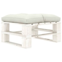 vidaXL Otomana de palets para jardín madera con cojín beige