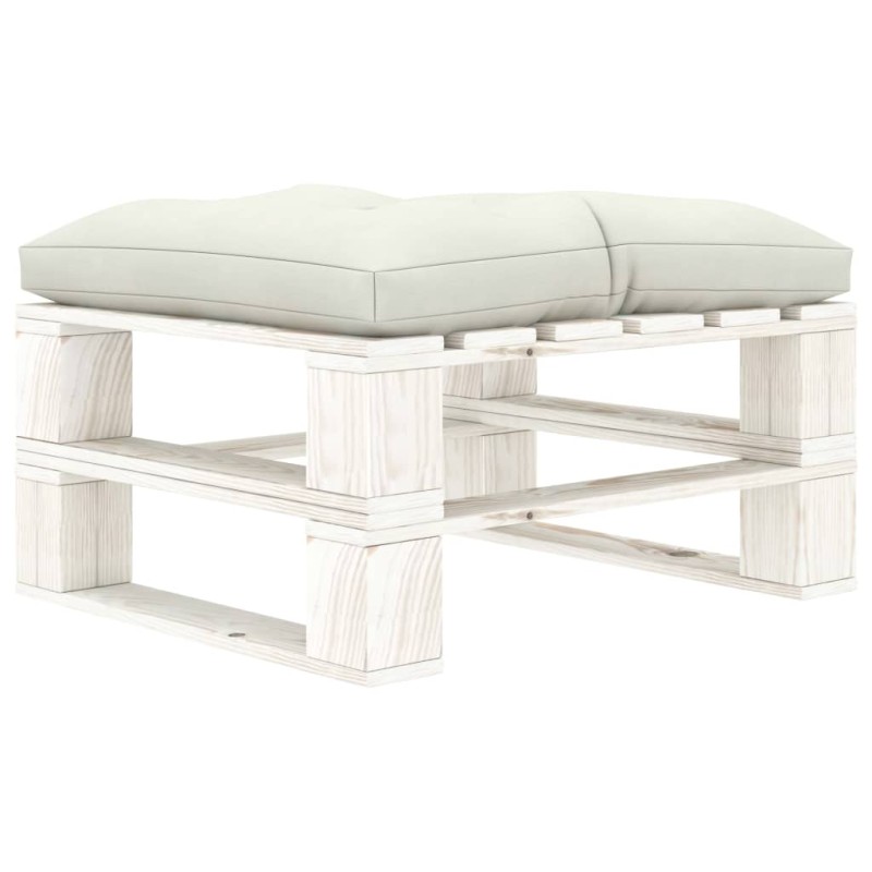 vidaXL Otomana de palets para jardín madera con cojín beige vidaXL Otomana de palets para jardín madera con cojín beige