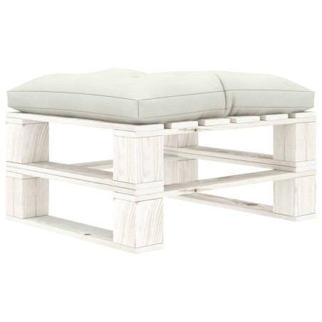vidaXL Otomana de palets para jardín madera con cojín beige
