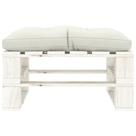 vidaXL Otomana de palets para jardín madera con cojín beige