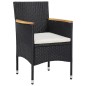 vidaXL Juego de comedor de jardín 11 piezas ratán sintético negro vidaXL Juego de comedor de jardín 11 piezas ratán sintético negro