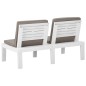 vidaXL Set de muebles de jardín 4 piezas con cojines plástico blanco vidaXL Set de muebles de jardín 4 piezas con cojines plástico blanco