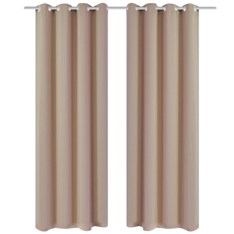 2 cortinas oscurecedoras con anillas blanco crema blackout 135x245cm 2 cortinas oscurecedoras con anillas blanco crema blackout 135x245cm