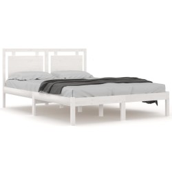 vidaXL Estructura de cama de madera maciza de pino blanca 120x200 cm