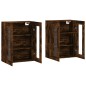 vidaXL Armarios de pared 2 uds madera de ingeniería roble ahumado vidaXL Armarios de pared 2 uds madera de ingeniería roble ahumado