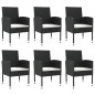 vidaXL Juego de comedor de jardín 7 pzas ratán sintético y acero negro vidaXL Juego de comedor de jardín 7 pzas ratán sintético y acero negro