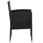 vidaXL Juego de comedor de jardín 7 pzas ratán sintético y acero negro vidaXL Juego de comedor de jardín 7 pzas ratán sintético y acero negro