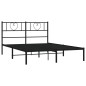 vidaXL Estructura de cama con cabecero metal negro 150x200 cm