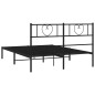 vidaXL Estructura de cama con cabecero metal negro 150x200 cm