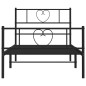vidaXL Estructura de cama con cabecero y estribo metal negro 90x190 cm vidaXL Estructura de cama con cabecero y estribo metal negro 90x190 cm