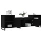 vidaXL Mueble para TV madera contrachapada negro 160x35x55 cm