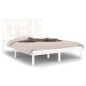 vidaXL Estructura de cama doble pequeña madera maciza blanca 120x190cm
