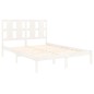 vidaXL Estructura de cama doble pequeña madera maciza blanca 120x190cm