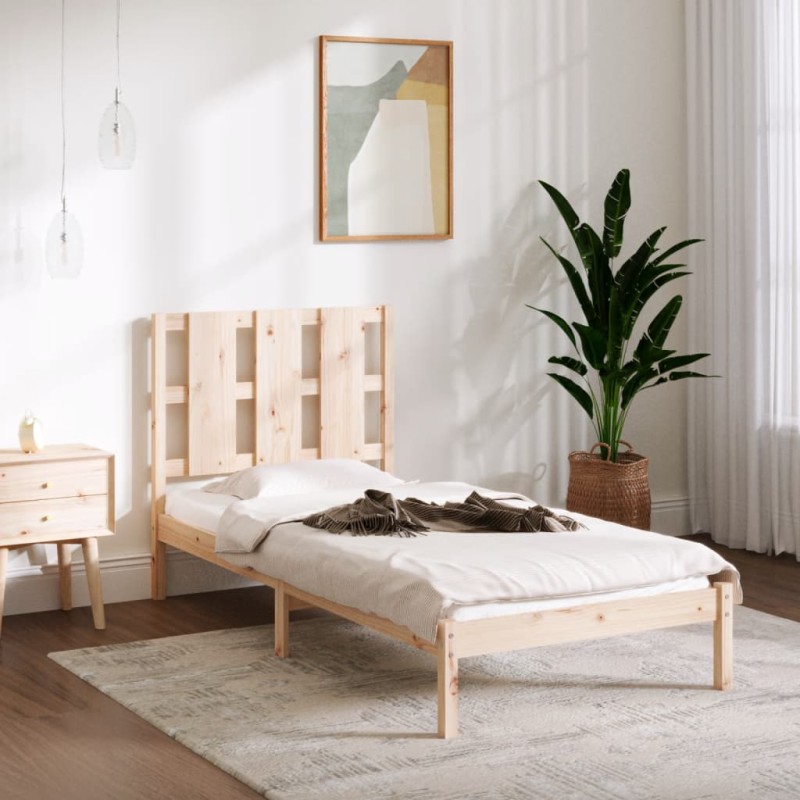 vidaXL Estructura de cama madera maciza 90x190 cm vidaXL Estructura de cama madera maciza 90x190 cm