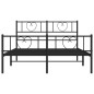 vidaXL Estructura de cama con cabecero y pie metal negro 120x190 cm vidaXL Estructura de cama con cabecero y pie metal negro 120x190 cm