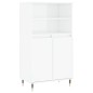 vidaXL Aparador alto madera contrachapada blanco brillo 60x36x110 cm vidaXL Aparador alto madera contrachapada blanco brillo 60x36x110 cm