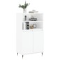 vidaXL Aparador alto madera contrachapada blanco brillo 60x36x110 cm vidaXL Aparador alto madera contrachapada blanco brillo 60x36x110 cm