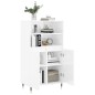 vidaXL Aparador alto madera contrachapada blanco brillo 60x36x110 cm vidaXL Aparador alto madera contrachapada blanco brillo 60x36x110 cm