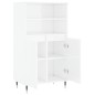 vidaXL Aparador alto madera contrachapada blanco brillo 60x36x110 cm vidaXL Aparador alto madera contrachapada blanco brillo 60x36x110 cm