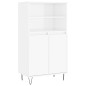 vidaXL Aparador alto madera contrachapada blanco brillo 60x36x110 cm