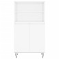vidaXL Aparador alto madera contrachapada blanco brillo 60x36x110 cm