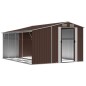 vidaXL Cobertizo de jardín acero galvanizado marrón 277x365,5x179 cm vidaXL Cobertizo de jardín acero galvanizado marrón 277x365,5x179 cm