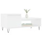 vidaXL Mesa de centro madera contrachapada blanco 100x50x45 cm
