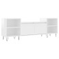 vidaXL Mueble para TV madera contrachapada blanco brillo 160x35x55 cm