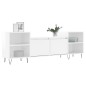 vidaXL Mueble para TV madera contrachapada blanco brillo 160x35x55 cm
