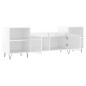 vidaXL Mueble para TV madera contrachapada blanco brillo 160x35x55 cm