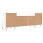 vidaXL Mueble para TV madera contrachapada blanco brillo 160x35x55 cm