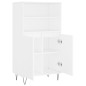 vidaXL Aparador alto madera contrachapada blanco 60x36x110 cm vidaXL Aparador alto madera contrachapada blanco 60x36x110 cm