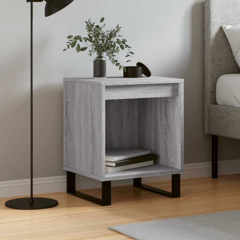 vidaXL Mesita de noche madera de ingeniería gris Sonoma 40x35x50 cm vidaXL Mesita de noche madera de ingeniería gris Sonoma 40x35x50 cm