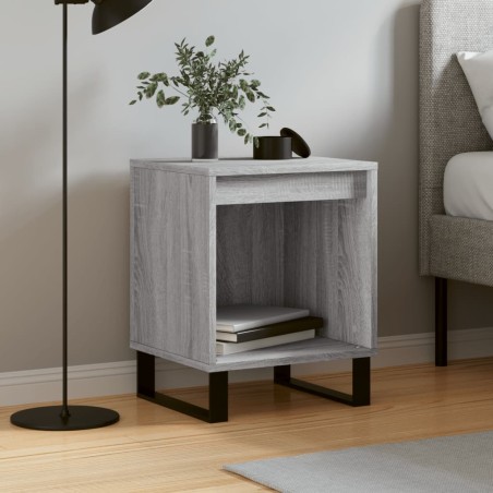 vidaXL Mesita de noche madera de ingeniería gris Sonoma 40x35x50 cm