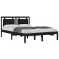 vidaXL Estructura de cama de madera maciza de pino negra 200x200 cm vidaXL Estructura de cama de madera maciza de pino negra 200x200 cm