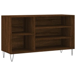 vidaXL Mueble zapatero madera contrachapada roble marrón 102x36x60 cm