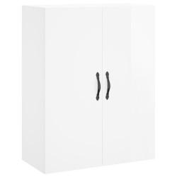 vidaXL Armario de pared madera ingeniería blanco brillo 69,5x34x90 cm