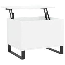 vidaXL Mesa de centro madera contrachapada blanco brillo 60x44,5x45 cm