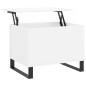 vidaXL Mesa de centro madera contrachapada blanco brillo 60x44,5x45 cm